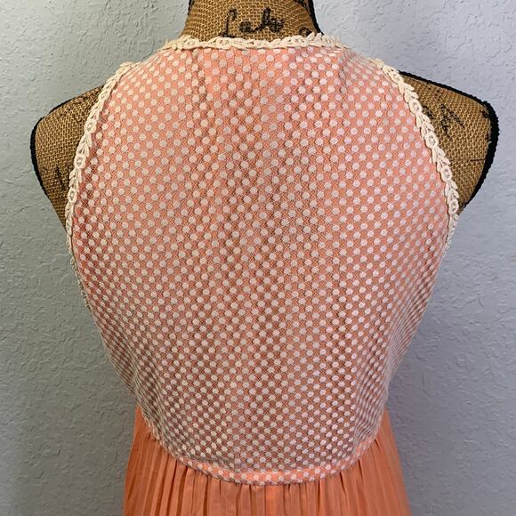 MATEJ ODETTE BARSA Nightgown MED Vintage Sleeveless Tie Front Accordion Skirt - Picture 8 of 12